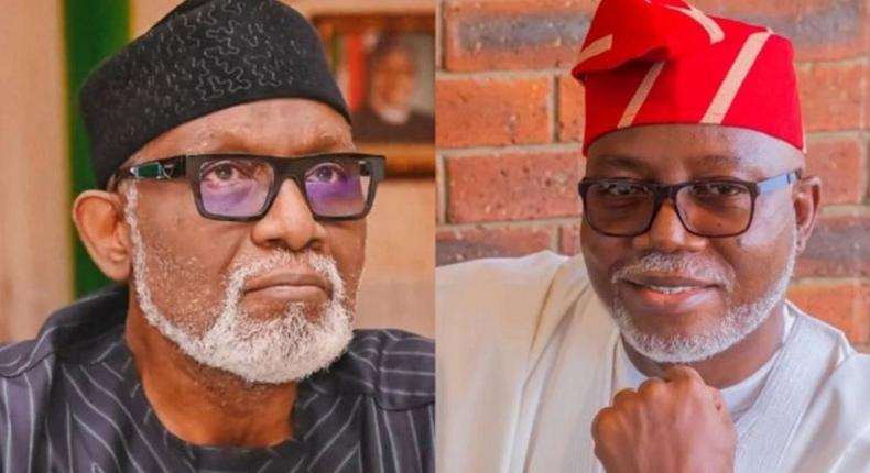 Governor Rotimi Akeredolu, of Ondo State and his deputy, Lucky Aiyedatiwa. [Punch]