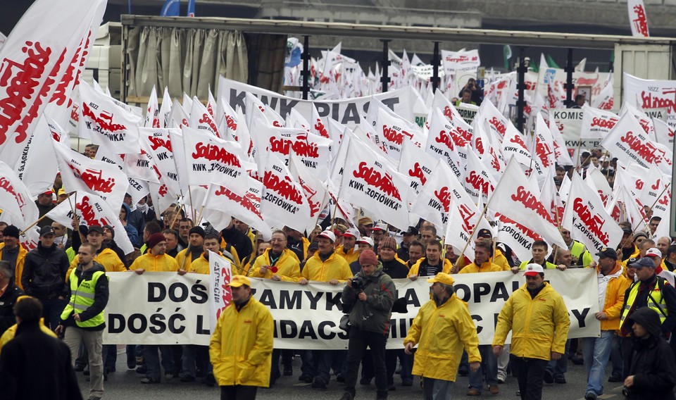 KATOWICE MANIFESTACJA GÓRNICZYCH ZWIĄZKÓW ZAWODOWYCH