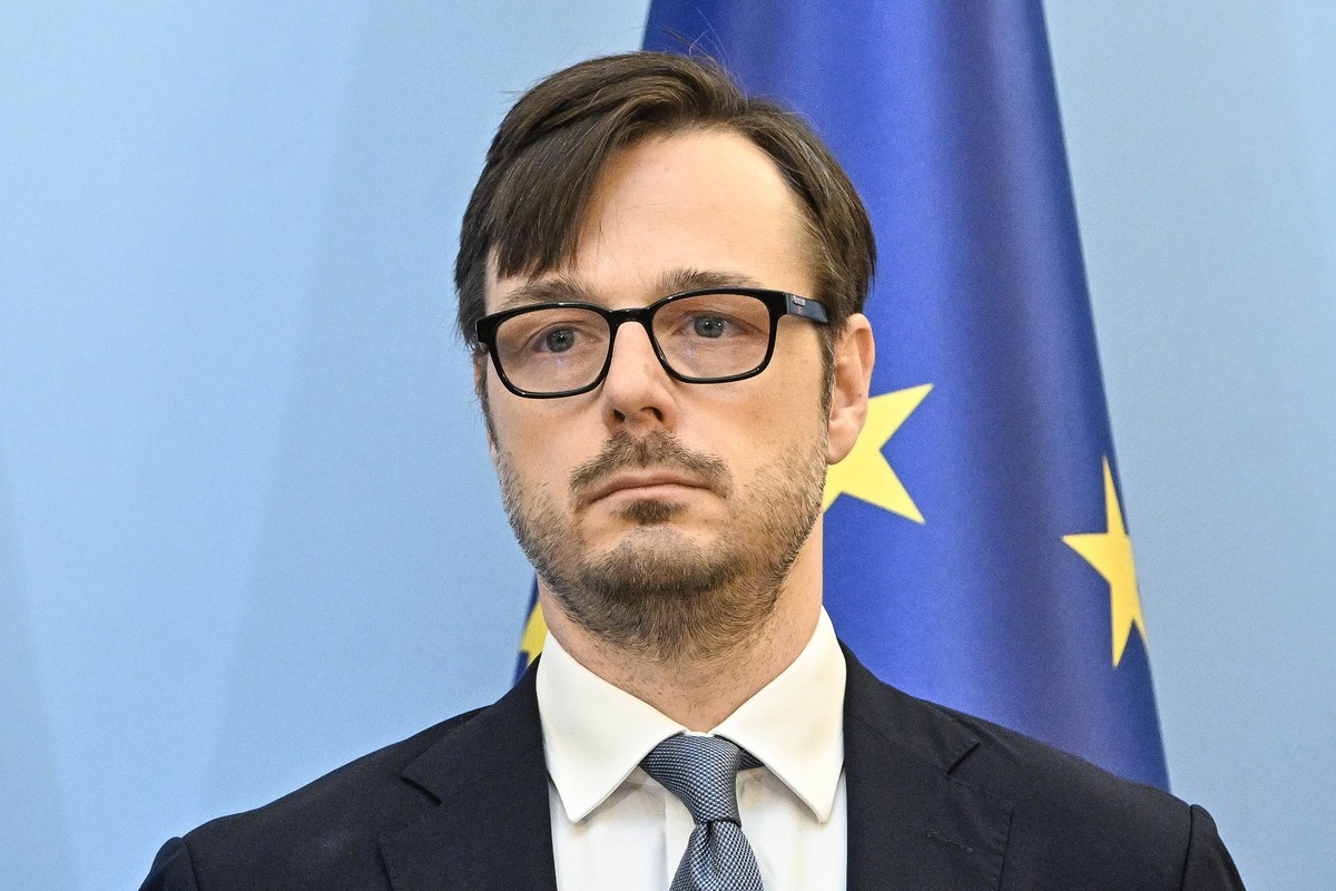 Desygnowany na ministra aktywów państwowych Jakub Jaworowski podczas konferencji prasowej dot. rekonstrukcji rządu, 10 bm. w siedzibie KPRM w Warszawie. (jm) PAP/Radek Pietruszka