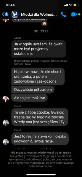 Screen z rozmowy dwóch działaczy