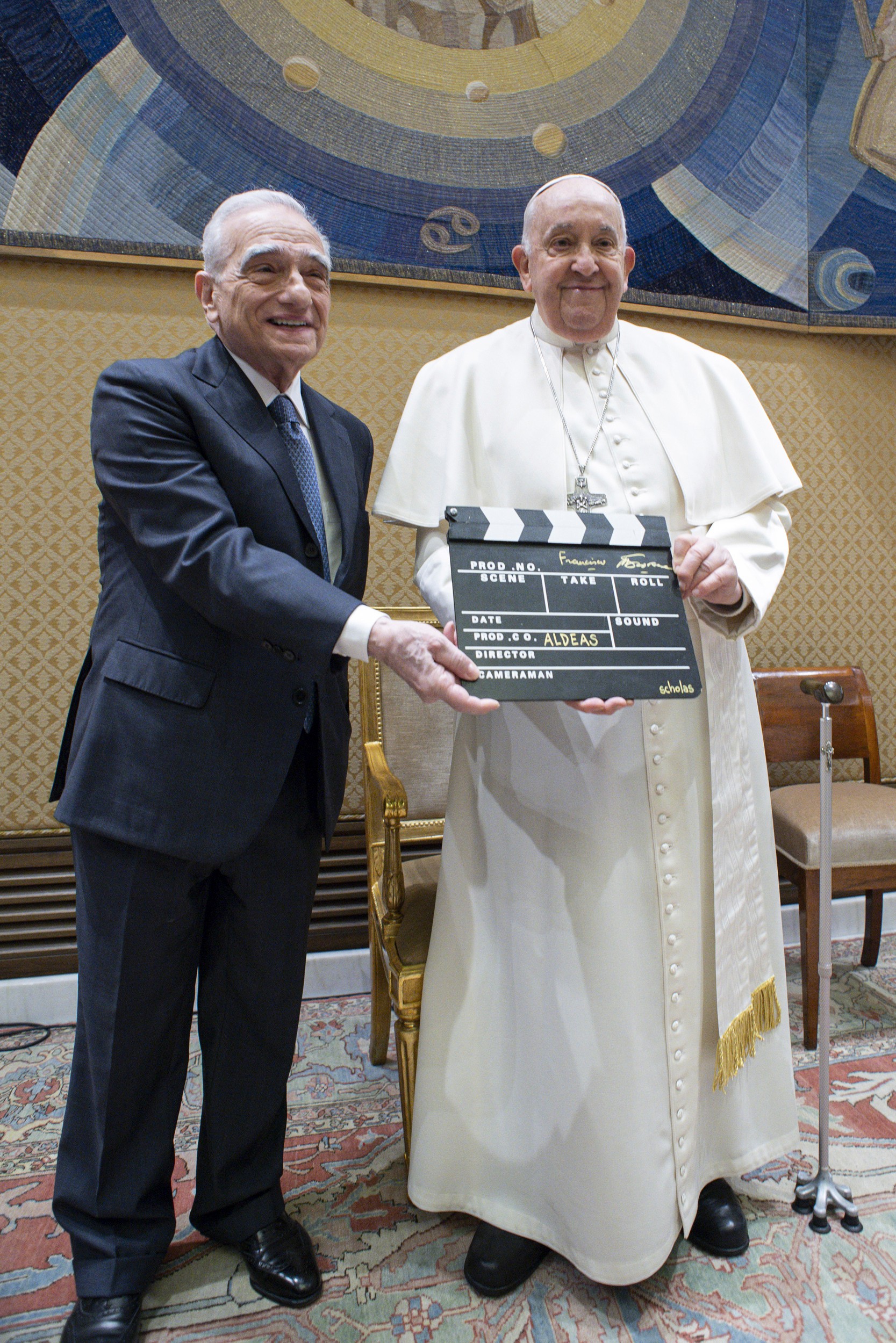 Pápež František a americký režisér Martin Scorsese.