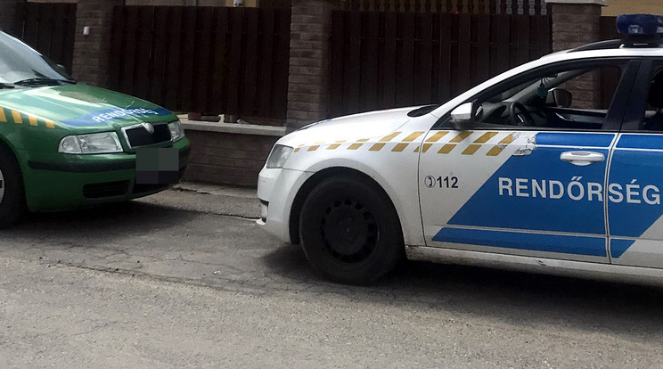 Tiszakanyáron rendőrök őrzik a traktoros házát / Fotó: Pozsonyi Zita
