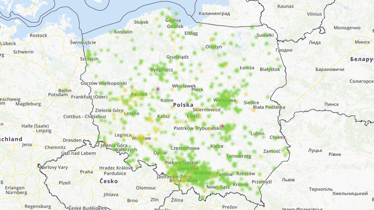 Smog w mieście Warszawa - piątek 22 lutego