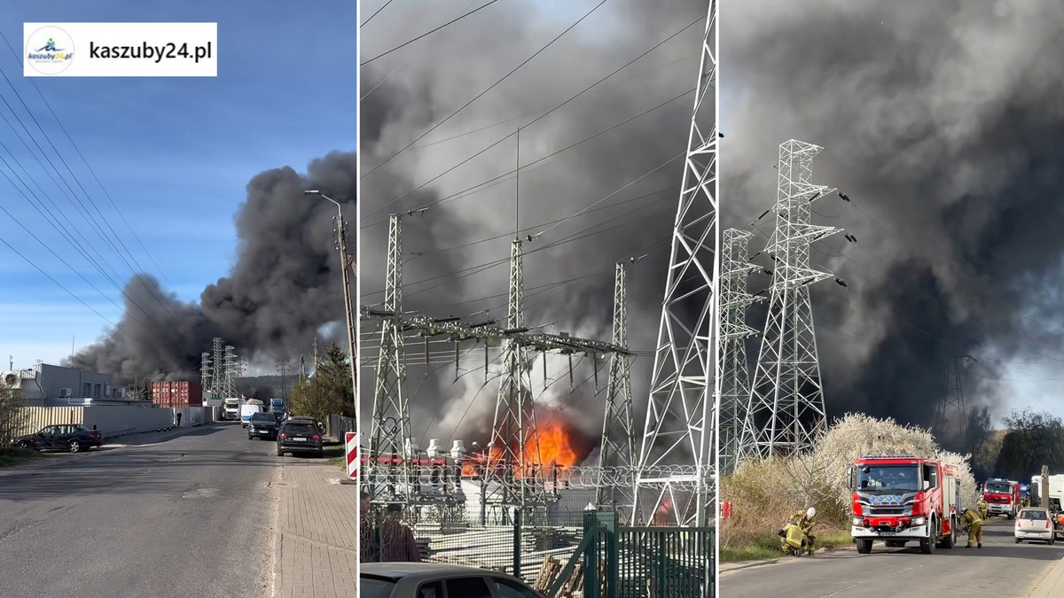 Kłęby czarnego dymu nad Gdynią. W akcji strażacy z całej okolicy