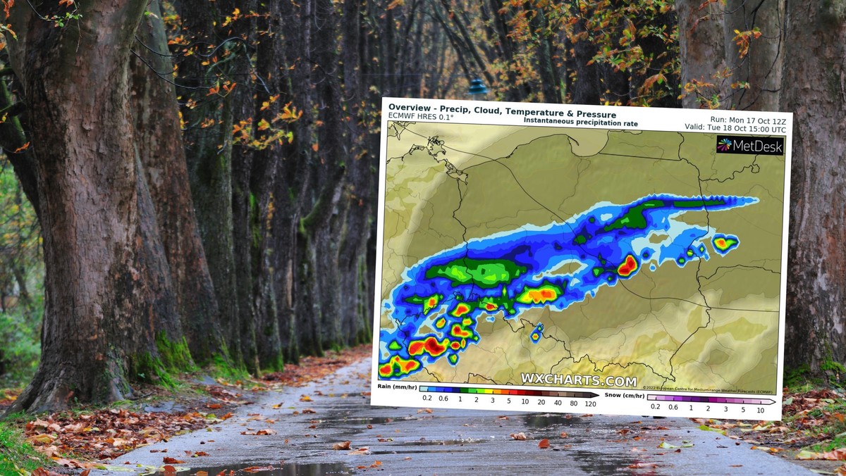 Pogoda na dziś, 18 października. Będzie padać, a temperatura zacznie spadać