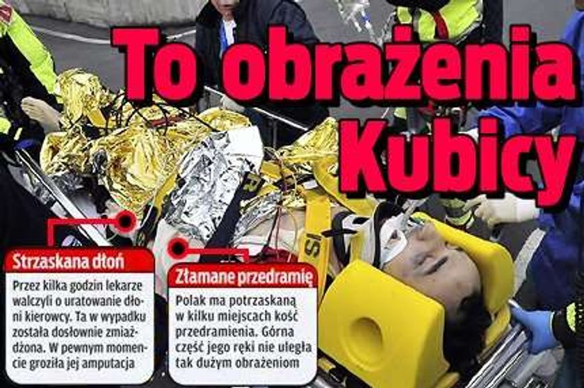 To obrażenia Kubicy