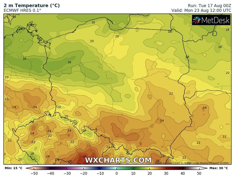 Od północy i północnego zachodu ponownie zacznie postępować spadek temperatury