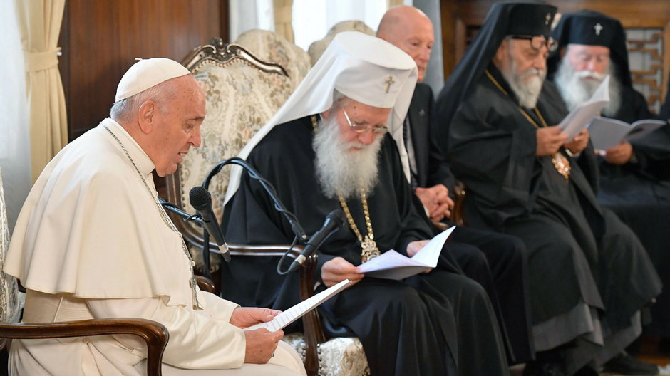 Patriarcha Neofit z papieżem Franciszkiem w 2019 r. 