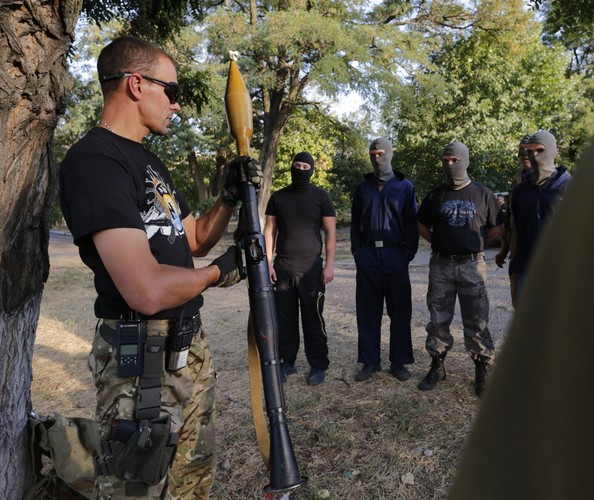 Ćwiczenia ukraińskich ochotników w Mariupolu