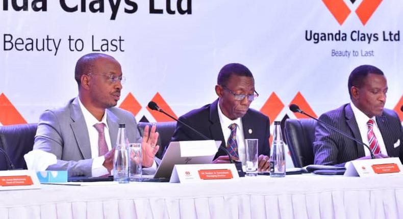 Uganda Clays Executives at their Annual General Meeting on Friday