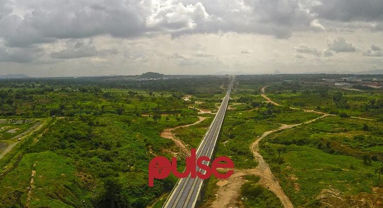 Aerial view of the Abuja Kaduna Railway line 