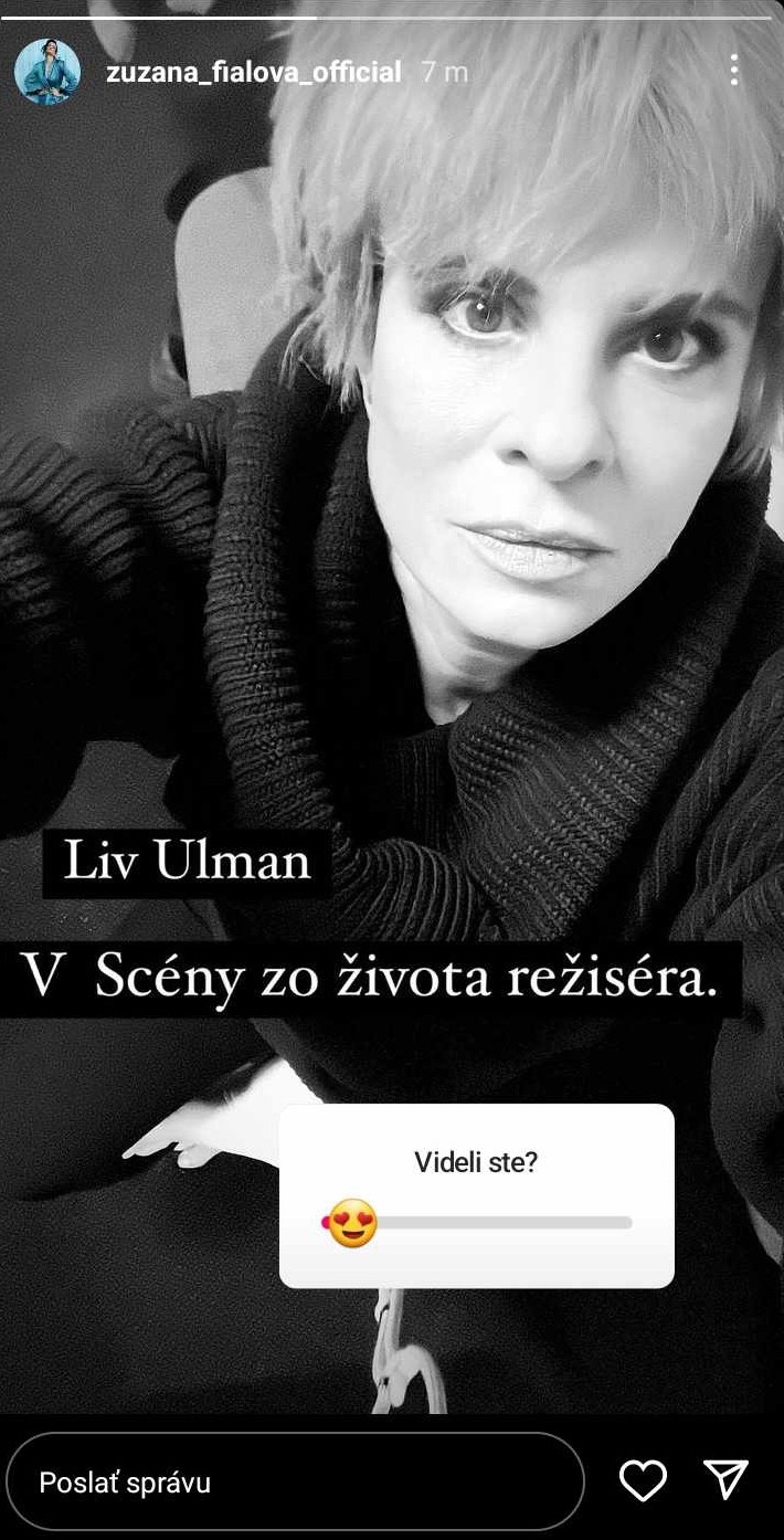 Zuzana Fialová v hre Scény zo života režiséra ako Liv Ullmann.
