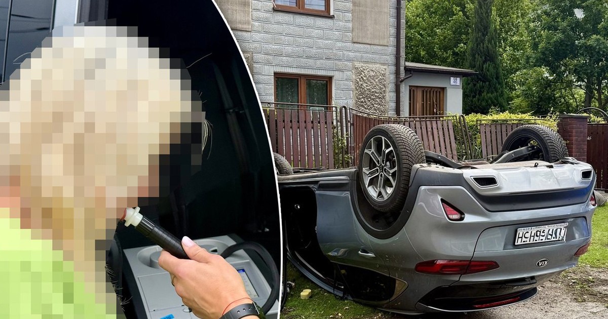 Pijana kierowca dachuje w Mysłowicach – szokujące szczegóły!