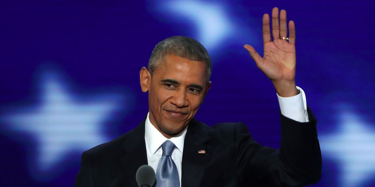 Barack Obama at the Democratic National Convention.