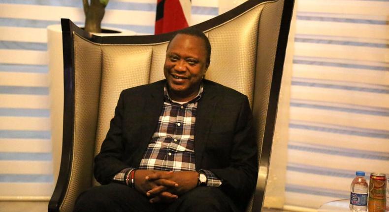 President Uhuru Kenyatta after arriving in Namibia