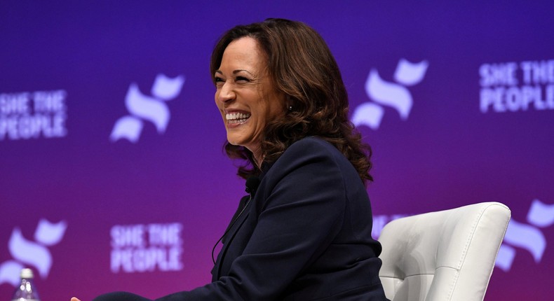 FILE PHOTO: U.S. Democratic presidential candidate Kamala Harris participates in the She the People Presidential Forum in Houston, Texas, U.S. April 24, 2019.  REUTERS/Loren Elliott/File Photo