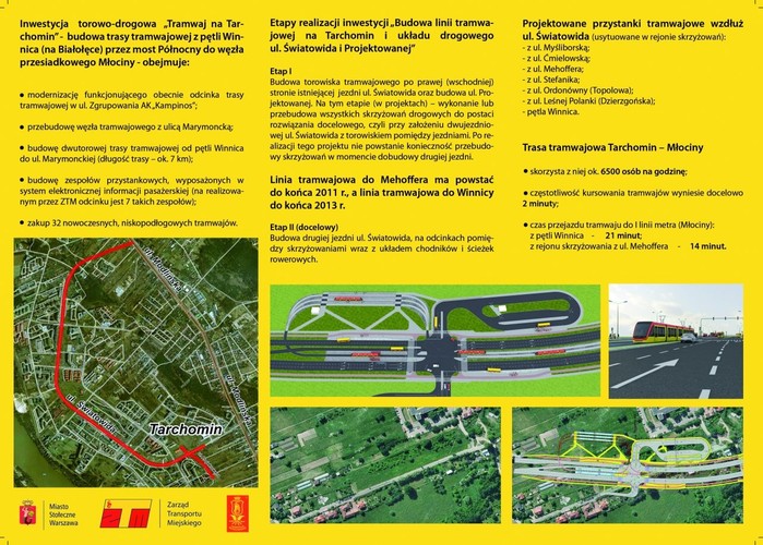 Tramwaj na Tarchomin ulotka, źródło ZTM Warszawa