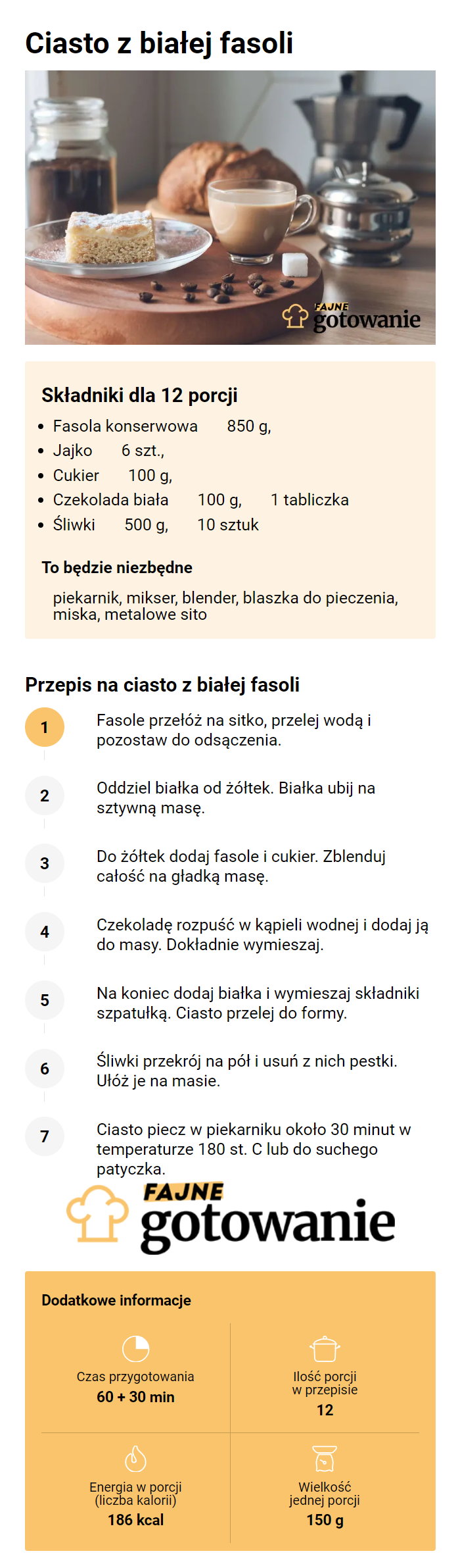 Ciasto z białej fasoli