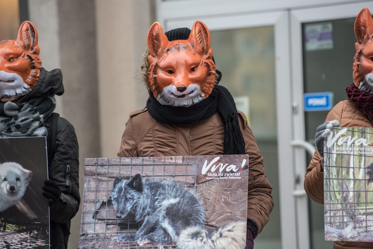 Protest aktywistów z okazji Dnia bez futra