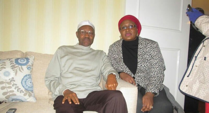 President Muhammad Buhari with his wife, Aisha.