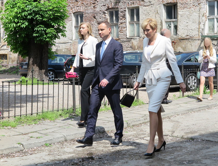 Prezydent Andrzej Duda, jego żona Agata i córka Kinga
