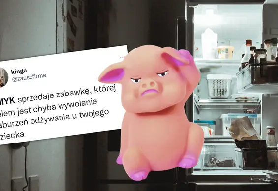 Niebezpieczna zabawka chrumka przy otwieraniu lodówki. "To grozi zaburzeniami odżywiania"