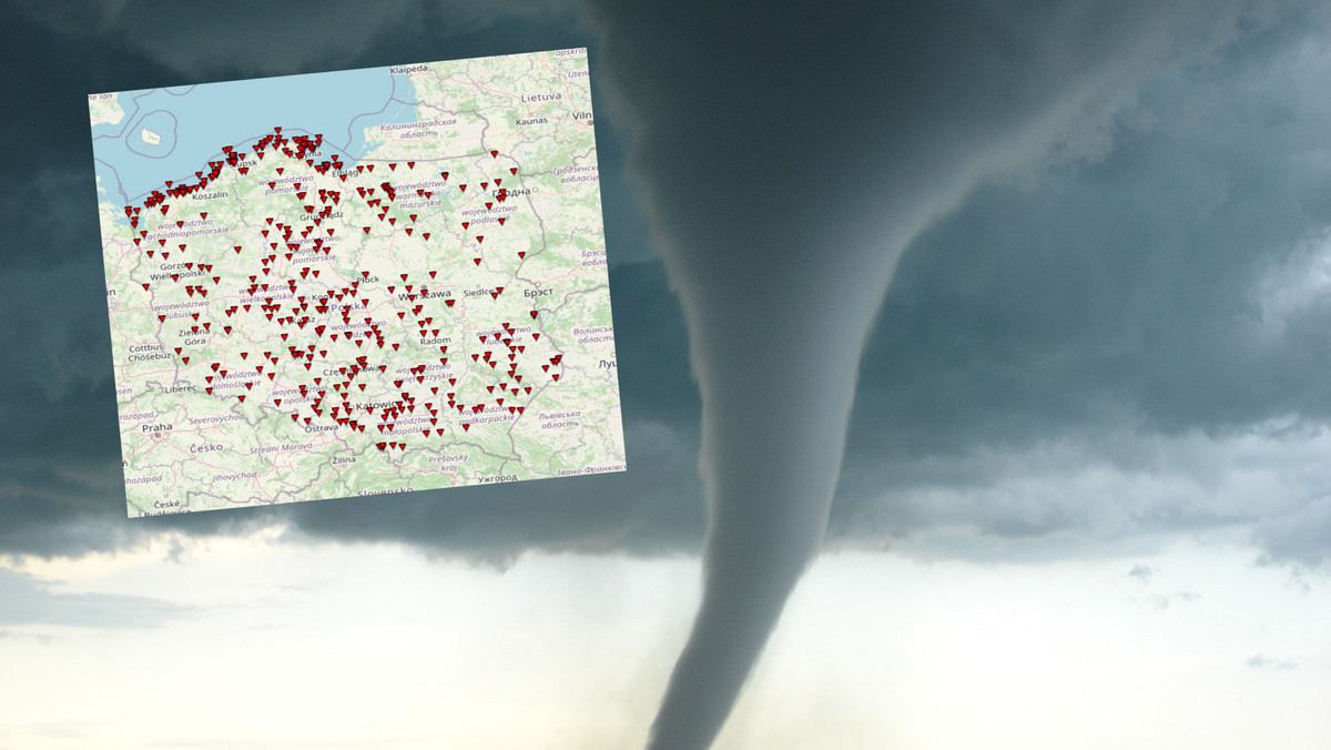 Polska ma swoją "aleję tornad". "Wewnątrz wiru może wiać 300 km/godz."