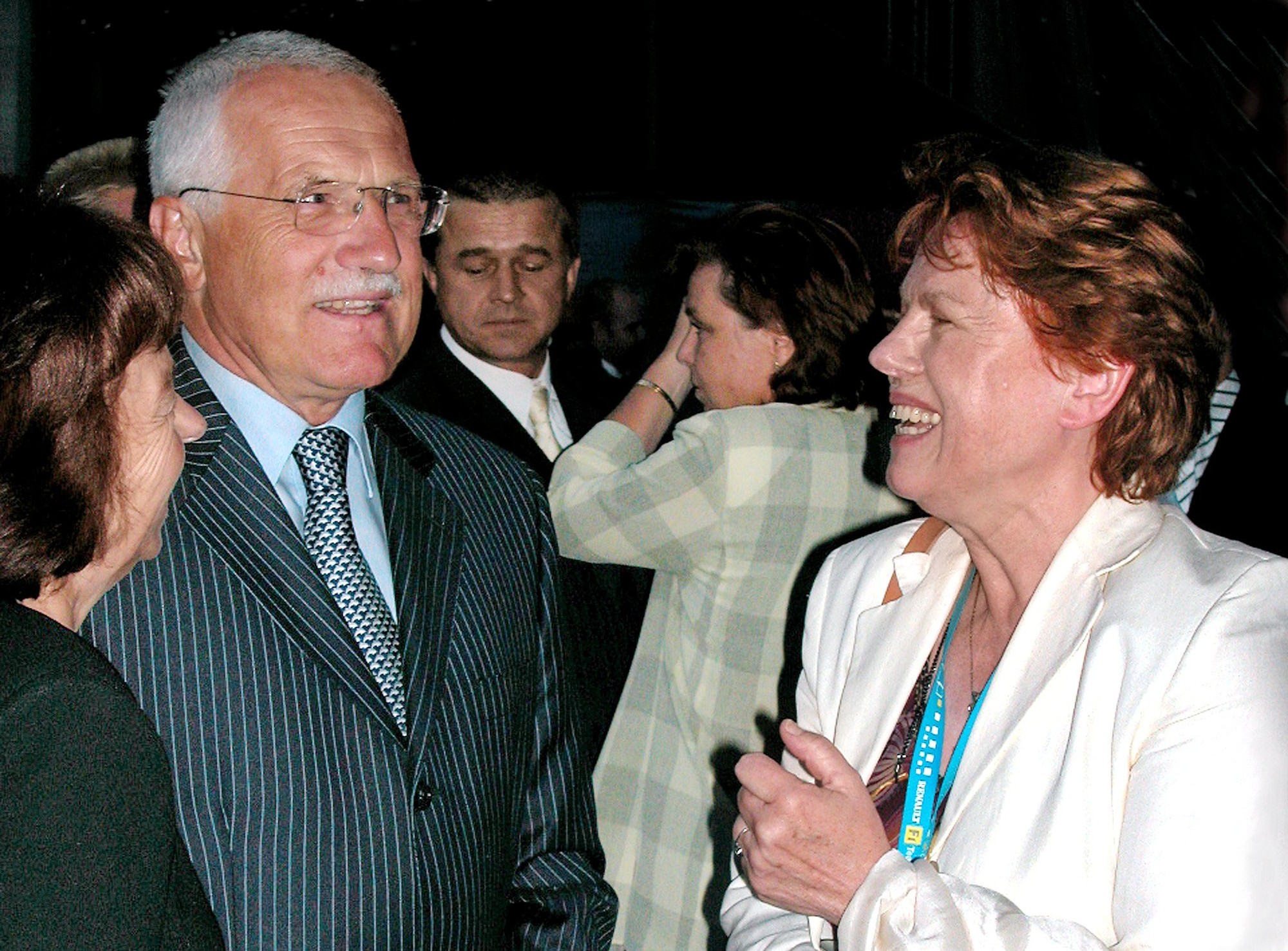 Česká herečka Iva Janžurová a bývalý prezident ČR Václav Klaus. 