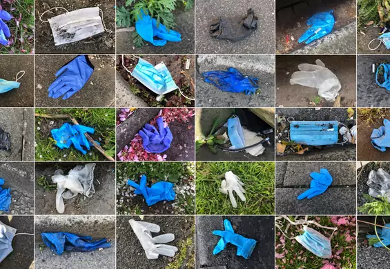 Rękawiczki i maski "kwitną" na trawnikach. Epidemia to nie powód, by nie dbać o planetę