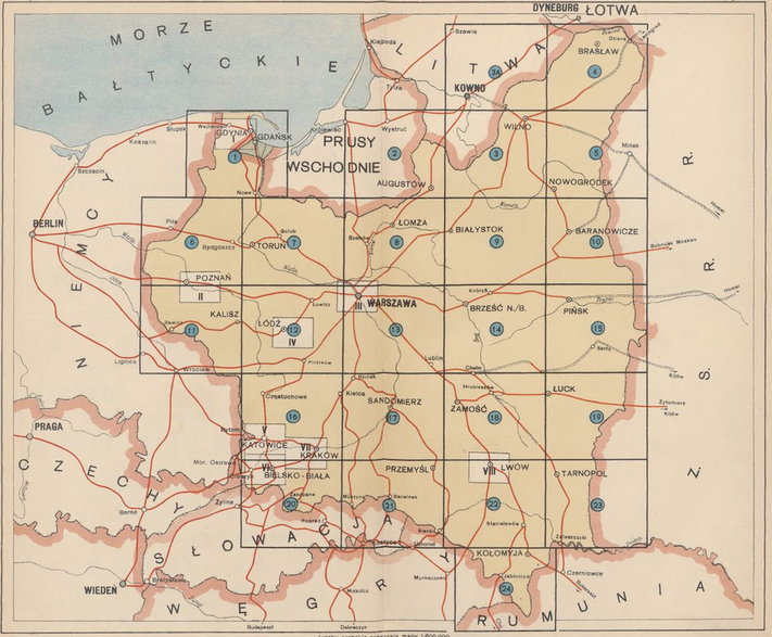 Atlas dróg samochodowych w Polsce, 1939 r.