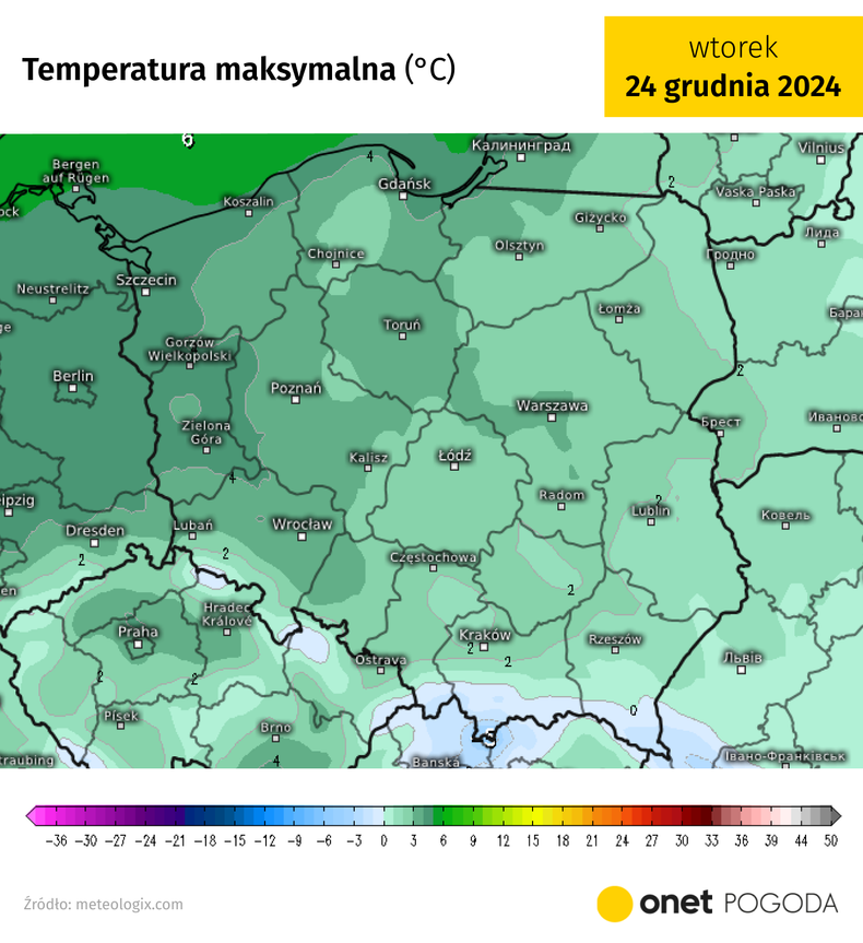 Wigilia nie przyniesie mrozu, ale nie powinno też być szczególnie ciepło