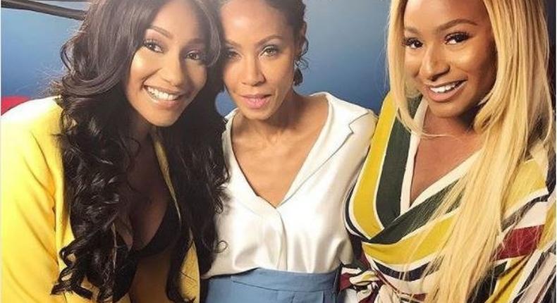 DJ Cuppy and Charlotte Kamale with Jada Pinkett-Smith