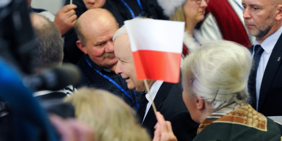 Jarosław Kaczyński podczas spotkania z wyborcami