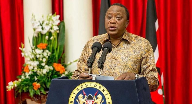 President Uhuru Kenyatta during a past address at State House