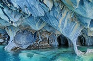 Underground lake in marble cave, Lake General Carrera, Chile