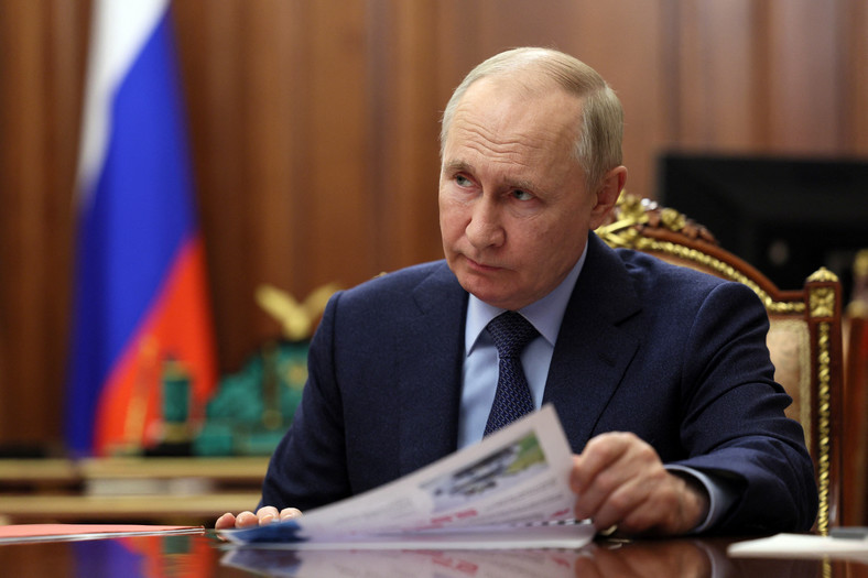 Prezydent Rosji Władimir Putin w Moskwie, 28 grudnia 2023 r.