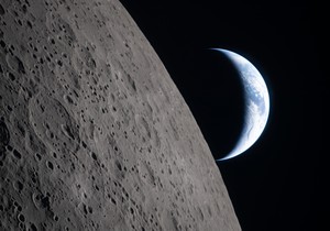Pogled na Zemlju iz ugla Meseca sa misije Artemis 6. aprila
