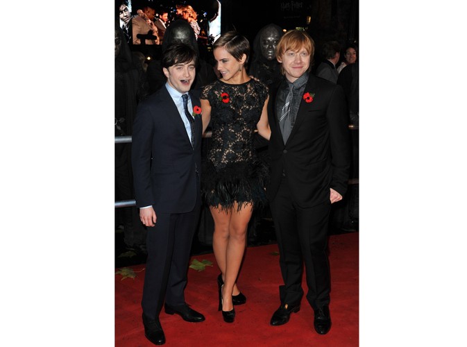 Aktorzy Daniel Radcliffe, Emma Watson i Rupert Grint