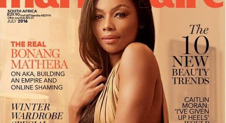 Bonanb Matheba covers Marie Claire SA