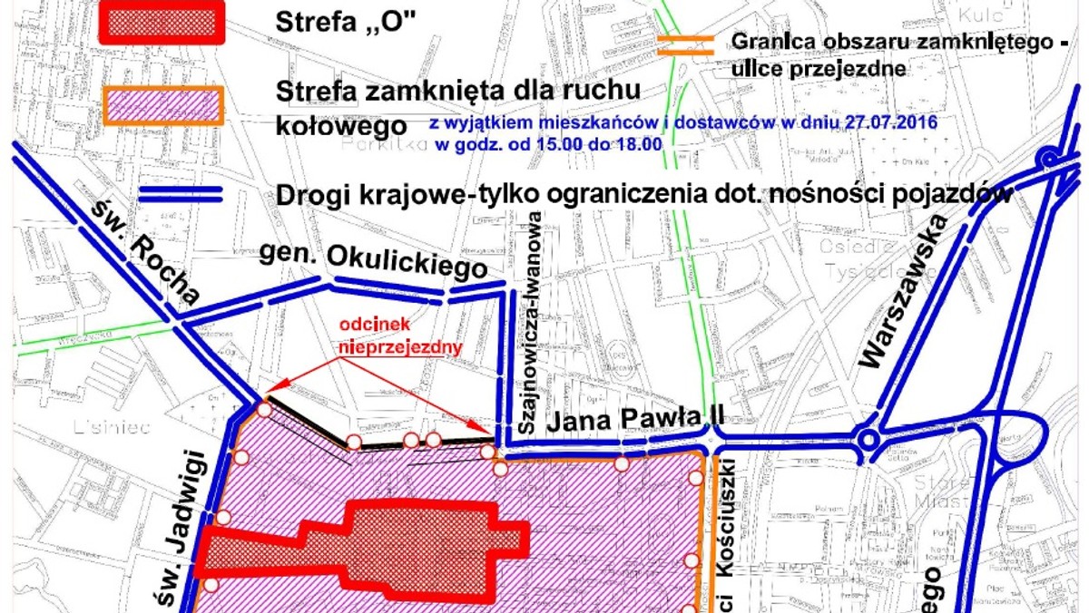 Już w najbliższy czwartek papież Franciszek odwiedzi Jasną Górą, gdzie odprawi mszę z okazji 1050. rocznicy chrztu Polski. Na terenie miasta w przededniu i podczas pielgrzymki papieża obowiązywać będą szczególne środki bezpieczeństwa, a w związku z nimi wprowadzona zostanie tymczasowa organizacja ruchu.