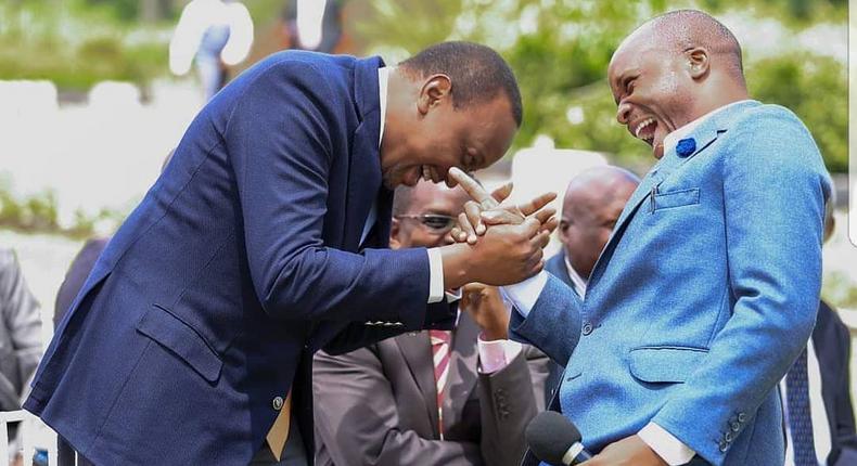 President Uhuru Kenyatta with Jalang'o at a past event. Jalang’o’s message on A-students arouses mixed reactions