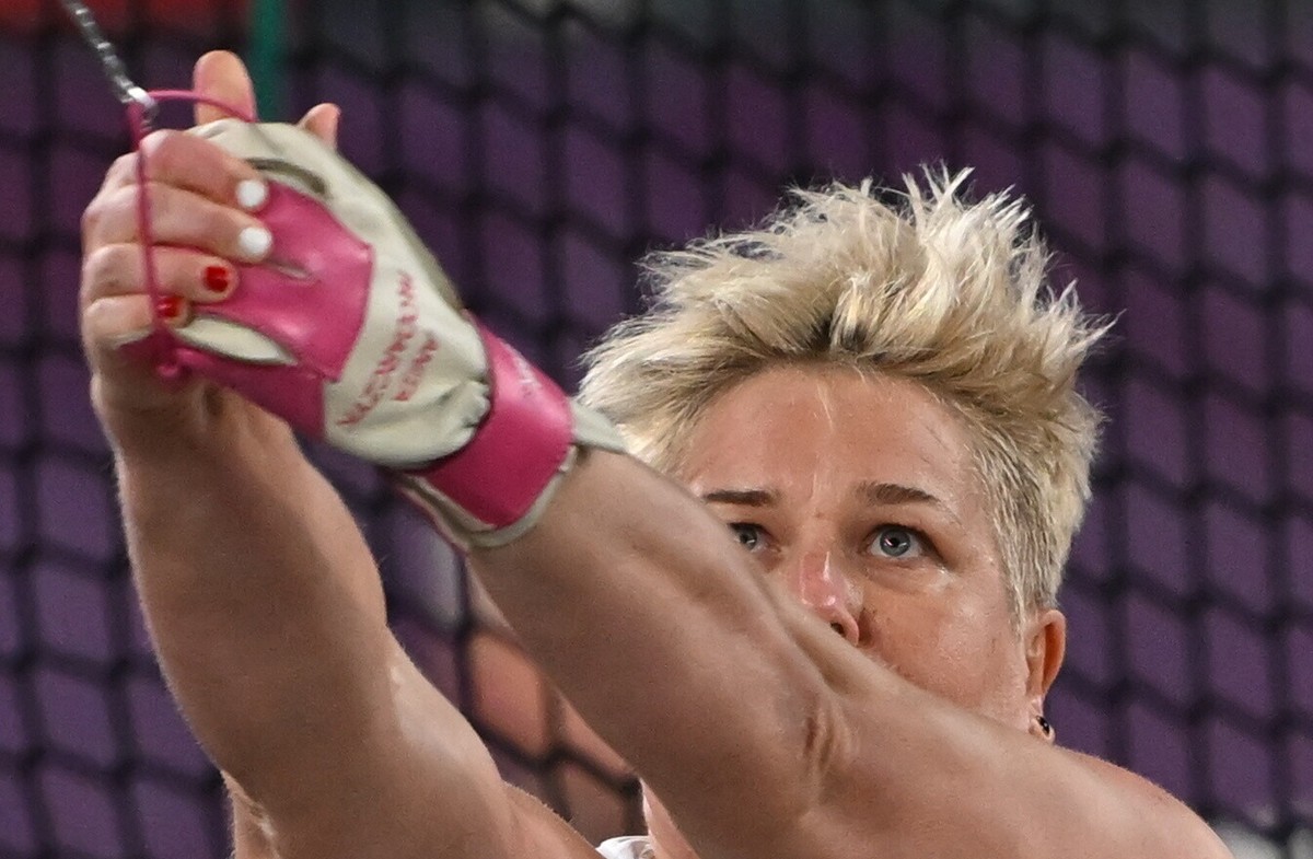 Anita Włodarczyk w finałowym konkursie rzutu młotem podczas lekkoatletycznych mistrzostw Europy w Rzymie
