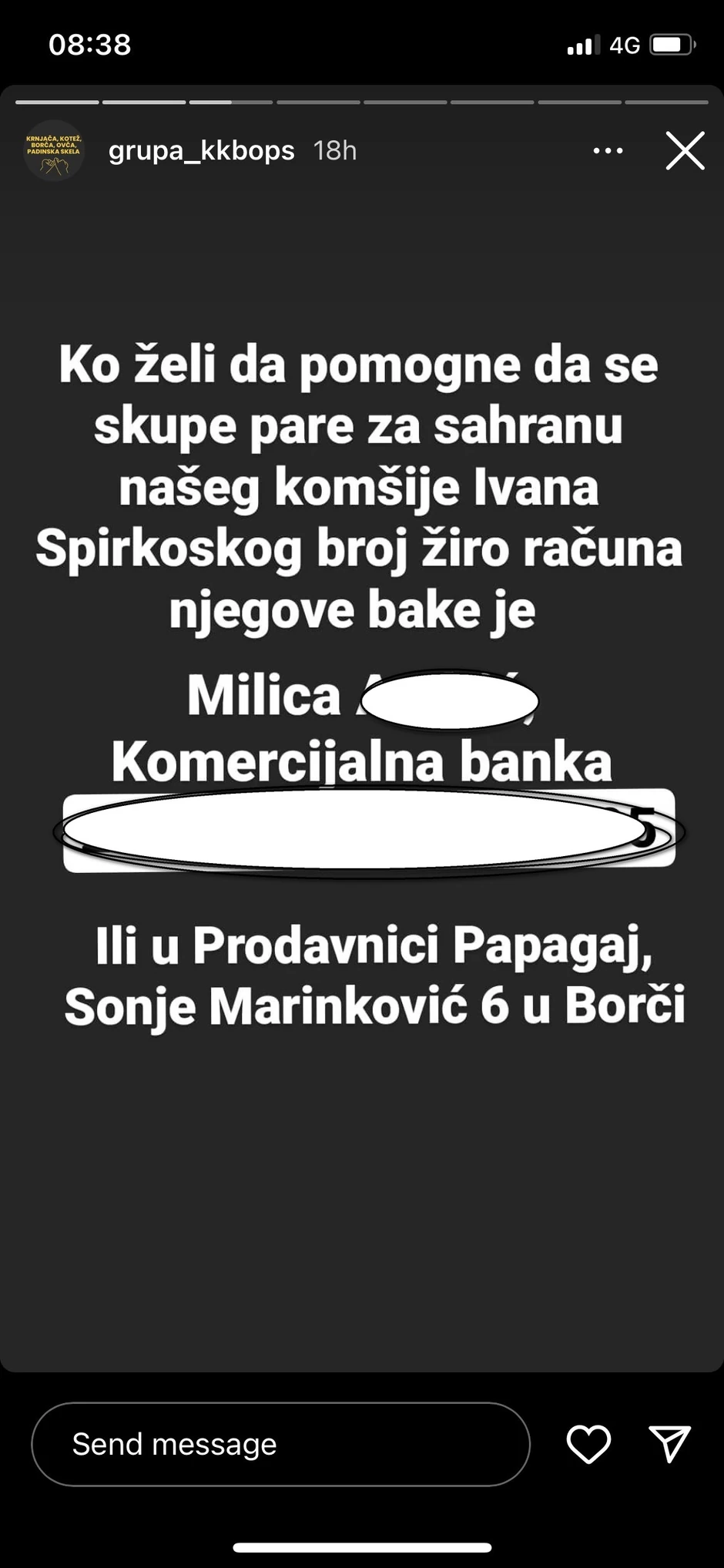 Prikupljanje pomoći za sahranu Ivana S