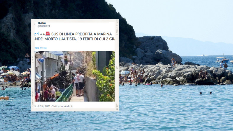 Włochy: Autobus wypadł z drogi na wyspie Capri. Jedna osoba nie żyje
