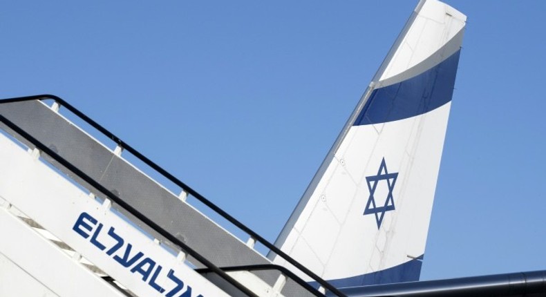 An El Al Boeing 777-258 sits on the tarmac of Ben Gurion International Airport near Tel Aviv on July 19, 2016