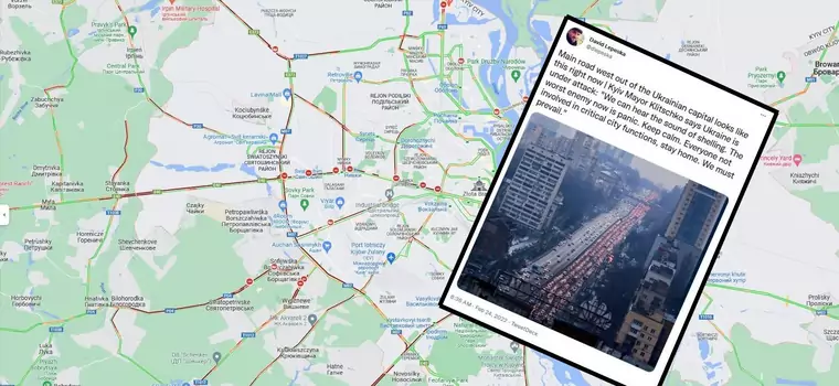 Google Maps pokazuje tragiczną sytuację w Kijowie. "Ulice są zablokowane"