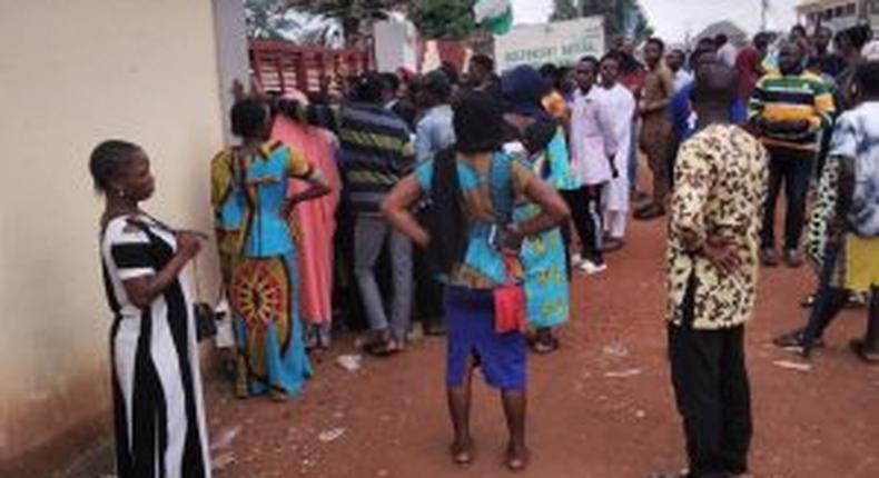 Eligible voters in Kuje Area Council of FCT throng INEC registration centres.
