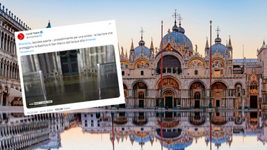 Przedsionek bazyliki w Wenecji zalany. Zabrakło barier ochronnych