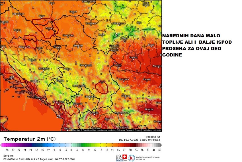 Narednih dana toplije, i dalje ispod proseka za ovo doba godine