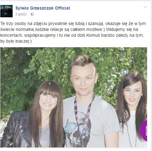 Sylwia Grzeszczak, Liber i Natalia Szroeder - screen z Facebooka